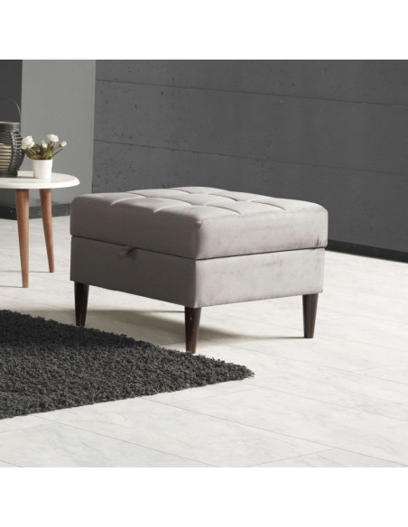 Pouf apribile Apartment in tessuto grigio - Kallea