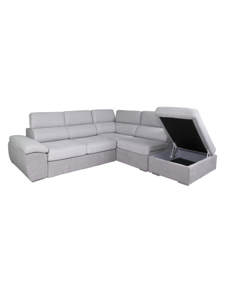 Divano angolare grigio modello 150 pouf contenitore destro 280x232 - Kallea
