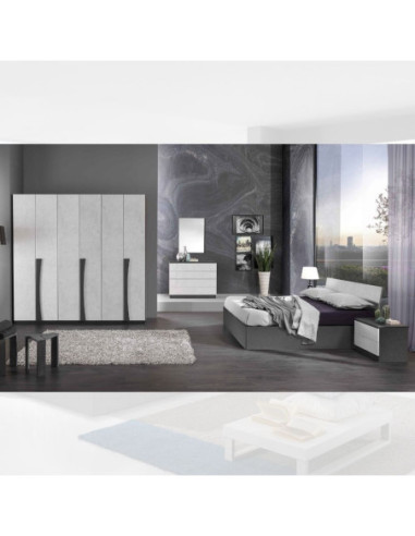 Camera da letto Kopet grigio cemento letto contenitore - Kallea