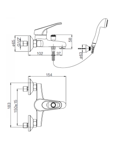 Miscelatore Piralla per vasca esterno serie Noemy con Duplex 0NE00002A21 cromato - Kallea 2