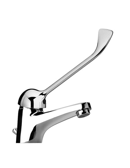 Rubinetto Miscelatore monoforo per lavabo con leva clinica serie Air Piralla con scarico automatico 0RI00088C21 cromato - Kallea