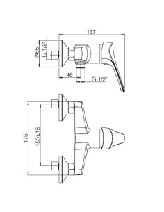 Miscelatore Piralla esterno per doccia serie Air 0RI00028A21 cromato - Kallea 2