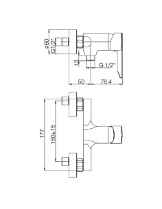 Miscelatore Piralla esterno per doccia serie Syrena 0SY00028A16 cromato - Kallea 2