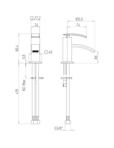 Rubinetto Miscelatore monoforo per bidet serie Golden Jacuzzi con piletta click clack inclusa 0GN00092JA00 cromato - Kallea 2