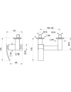 Miscelatore Jacuzzi esterno per doccia serie Golden 0GN00028JA00 cromato - Kallea 2
