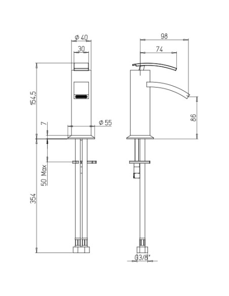 Rubinetto Miscelatore monoforo per lavabo serie Roy Jacuzzi con piletta click clack inclusa 0RY00086JA00 cromato - Kallea