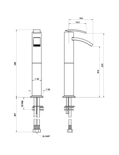 Rubinetto Miscelatore monoforo per lavabo alto serie Roy Jacuzzi con piletta click clack inclusa 0RY00493JA00 cromato - Kallea 2