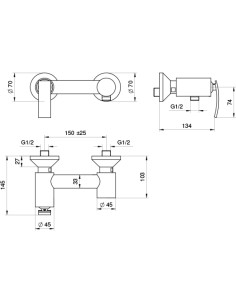 Miscelatore Jacuzzi esterno per doccia serie Roy 0RY00028JA00 cromato - Kallea 2