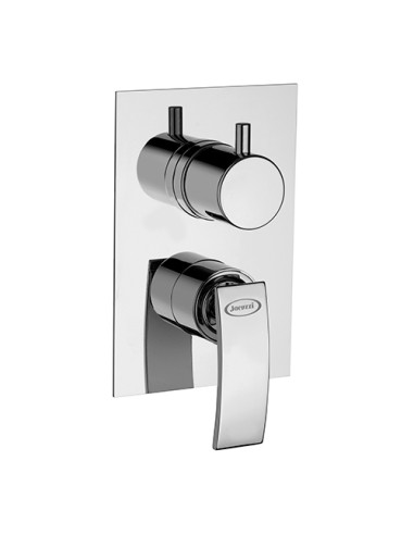 Miscelatore Jacuzzi incasso per doccia serie Roy con deviatore rotativo a 2 uscite 0RY00400JA01 cromato - Kallea