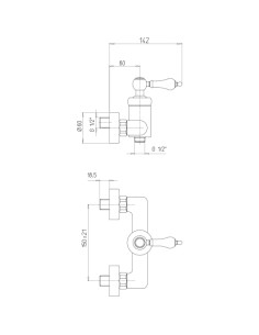 Miscelatore Jacuzzi esterno per doccia serie Vintage 0VI00028JA00 cromato - Kallea 2