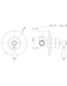 Miscelatore Jacuzzi incasso ad 1 uscita per doccia serie Vintage 0VI00410JA00 cromato - Kallea 2