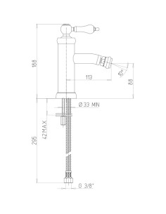 Rubinetto Miscelatore monoforo per bidet serie Vintage YO Jacuzzi con piletta click clack inclusa 0VIYO092JA00 nero opaco - K... 2