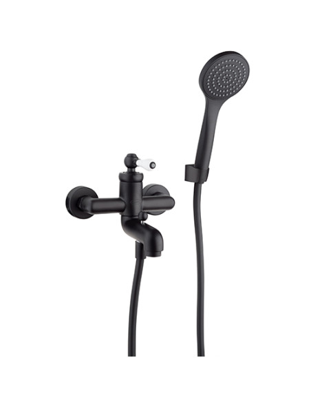 Miscelatore Jacuzzi per vasca esterno serie Vintage YO con Duplex 0VIYO002JA00 nero opaco - Kallea