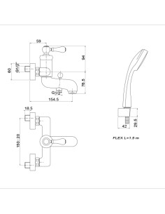 Miscelatore Jacuzzi per vasca esterno serie Vintage YO con Duplex 0VIYO002JA00 nero opaco - Kallea 2