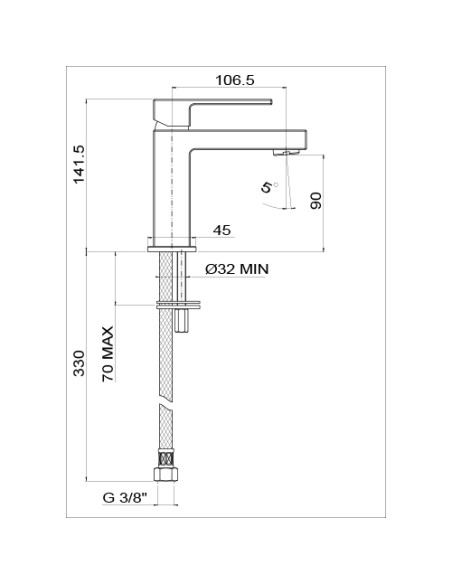Rubinetto Miscelatore monoforo per lavabo serie Kley YO Jacuzzi con piletta click clack inclusa 0KLYO086JA00 nero opaco - Kallea
