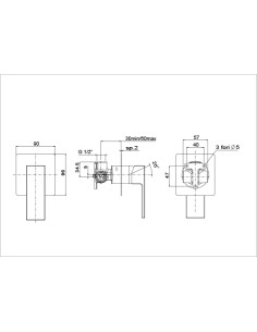Miscelatore Jacuzzi incasso ad 1 uscita per doccia serie Kley YO 0KLYO410JA00 nero opaco - Kallea 2