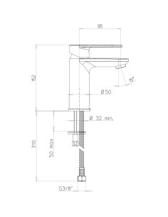 Rubinetto Miscelatore monoforo per lavabo serie Bora Jacuzzi con piletta click clack inclusa 0BR00086JA00 cromato - Kallea 2