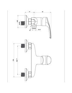 Miscelatore Jacuzzi esterno per doccia serie Shiny 0SH00028JA00 cromato - Kallea 2