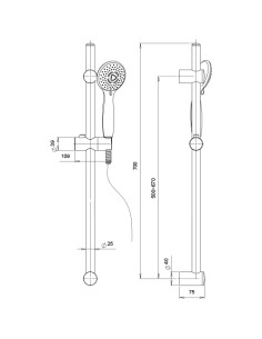 Saliscendi Jacuzzi serie Sunrise Plus doccia anticalcare 0SN00900JA02 cromato - Kallea 2