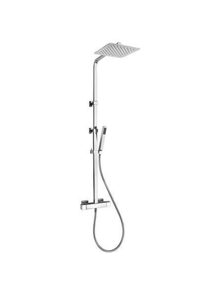 Colonna doccia termostatica telescopica Jacuzzi Golden con miscelatore termostatico deviatore e supporto doccia con flessibil...