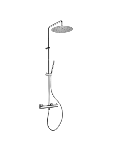 Colonna doccia Jacuzzi Sunrise con miscelatore termostatico deviatore e supporto doccia 0SN00199JA02 con flessibile grigio - ...