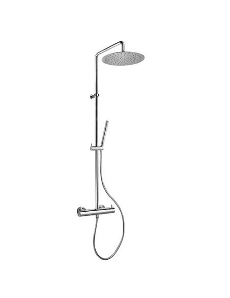 Colonna doccia Jacuzzi Sunrise con miscelatore termostatico deviatore e supporto doccia 0SN00199JA02 con flessibile grigio - ...