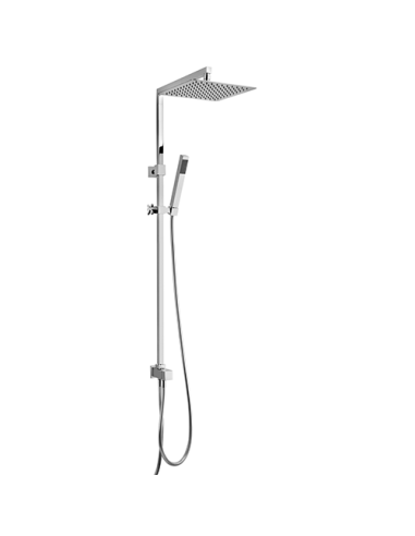 Colonna doccia Jacuzzi Golden senza miscelatore con deviatore meccanico e supporto doccia con flessibile grigio 0GN00846JA00 ...