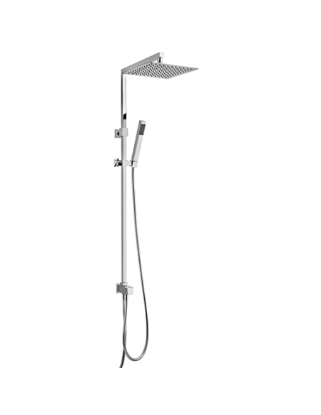Colonna doccia Jacuzzi Golden senza miscelatore con deviatore meccanico e supporto doccia con flessibile grigio 0GN00846JA00 ...