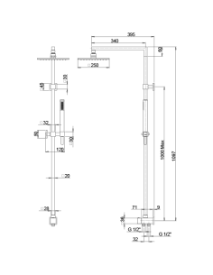 Colonna doccia Jacuzzi Golden senza miscelatore con deviatore meccanico e supporto doccia con flessibile grigio 0GN00846JA00 ... 2