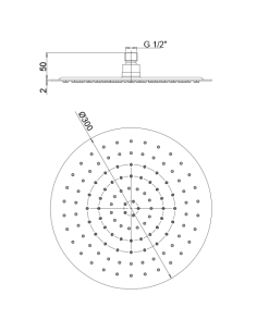 Soffione Jacuzzi tondo in acciaio inox ultrapiatto diametro 300mm art. 1811053ACYO nero opaco - Kallea 2