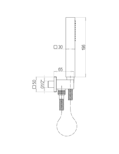 Kit doccia Jacuzzi quadro con doccino e presa acqua art. 0KC00904AC00 cromato - Kallea 2