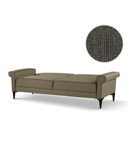Divano letto Silvera 3 posti tessuto grigio - Kallea