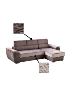 Divano letto Marylin penisola reversibile elephant grigio chiaro - Kallea 2