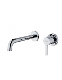 Set Rubinetti Jacuzzi per lavabo a parete e bidet con pilette click clack incluse e doccia esterno serie Sunrise cromato - Ka... 2