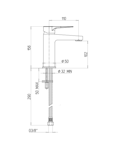 Rubinetto Jacuzzi per lavabo serie Light con piletta click clack inclusa 0LT00086JA00 cromato - Kallea