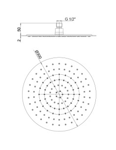 Soffione Jacuzzi tondo in acciaio inox ultrapiatto diametro 300mm art. 1811053AC00 - Kallea 2