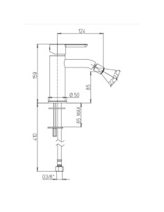 Rubinetto Jacuzzi per bidet serie Sunrise YO con piletta click clack inclusa 0SNYO092JA01 nero opaco - Kallea 2