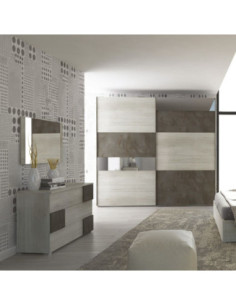 Camera da letto Ludovica colore betulla cemento letto contenitore Grenoble - Kallea 2