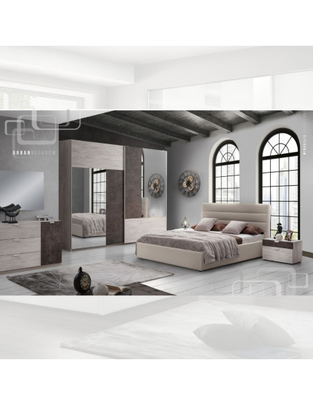 Camera da letto Urban olmo e cemento scuro - Kallea