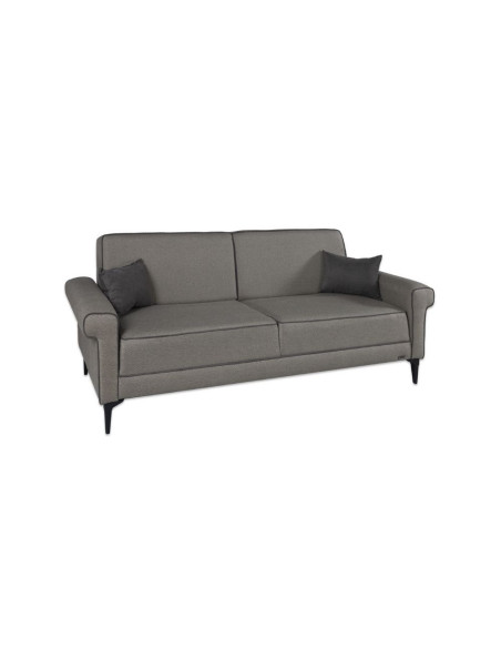 Divano letto Silvera 2 posti tessuto spigato grigio marrone - Kallea