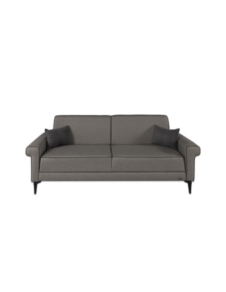 Divano letto Silvera 2 posti tessuto spigato grigio marrone - Kallea