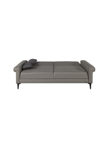Divano letto Silvera 2 posti tessuto spigato grigio marrone - Kallea