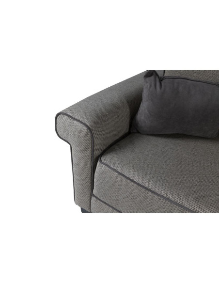 Divano letto Silvera 2 posti tessuto spigato grigio marrone - Kallea