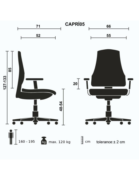 Poltrona ufficio Capri cuoio - Kallea