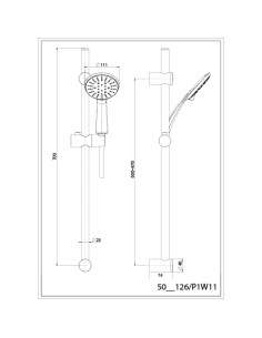 Saliscendi Jacuzzi serie Nettuno con portasapone e doccetta anticalcare 0NTYO900JA00 nero opaco - Kallea 2