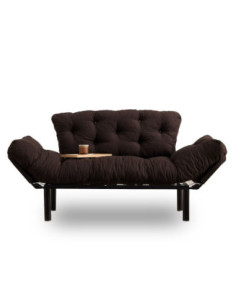 Divano letto Nitta marrone 190x70 braccioli reclinabili - Kallea