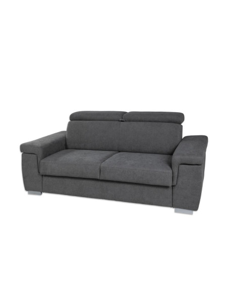 Divano letto Delhia 3 posti grigio cenere poggiatesta recliner 226x108 - Kallea