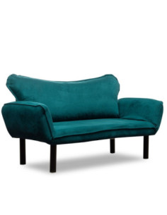 Divano Chatto verde petrolio 2 posti con braccioli reclinabili - Kallea 2