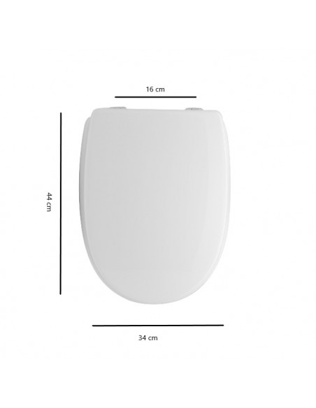 Copriwater Gravena serie Croma in legno e termoindurente Bianco con Cerniere Cromo - Kallea