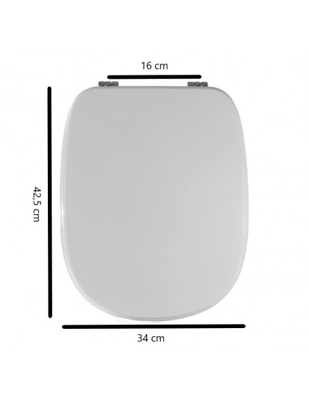 Copriwater per Ideal Standard serie Tesi Bianco con Cerniere Cromo - Kallea